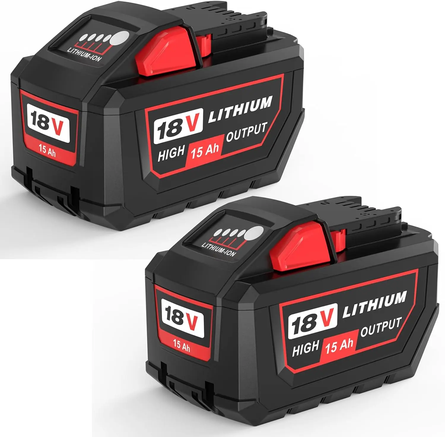 2-Packs Upgraded 15.0Ah Lithium-Ion Replacement Battery for Milwaukee 18V Cordless Power Tools, Compatible with 48-11 Series Models 1850, 1862, 1852, 1880, 1882