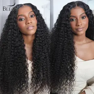 BEEOS 20 Inch 5x5 HD Lace Closure Wigs Wear To Go Glueless Water Wave Wig SKINLIKE Real HD Lace Closure Wig 250% Density Human Hair Pre Plucked Natural Black Real Human Hair for Women Beginnner Friendly Budget Friendly SummerVibes