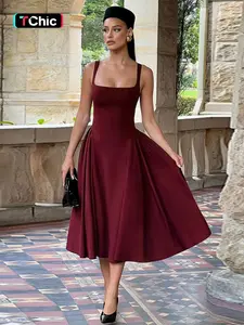 Women's Solid Color Dress, Elegant Classy Flattering Fashion Casual Dress for Daily Outdoor Wear, Women Dress for Summer