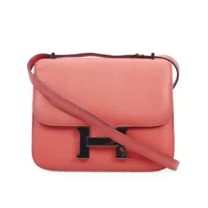Pre-owned HERMÈS Epsom Calfskin Shoulder Bags Hermes Constance Feu Orange 71458326 ce