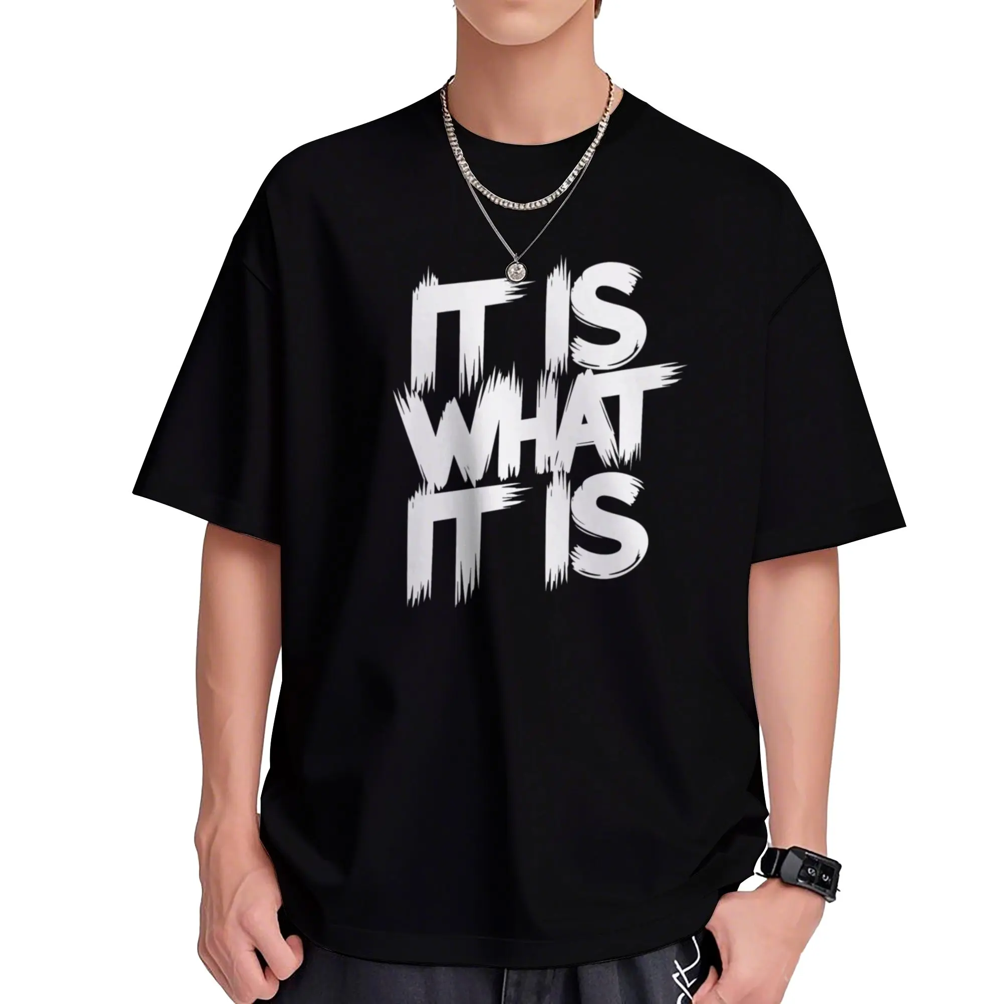 Men'S Red Pattern T-Shirt | Casual Short Sleeve Round Neck, Eye-catching Statement Print, All-Season Comfortable Machine Washable, Simple Fit Top