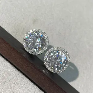 DealsForYouS925 Silver Premium Moissanite Stud Earrings - New Release 0.3ct/0.5ct/2ct Options Elegant Timeless Ear Jewelry Gift for Men & Women Genuine Certificate of Authenticity Combination Stud Earrings