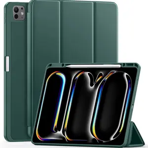 iPad Pro 13 Inch Case M5/m4, Soft Tpu Back Cover, Pencil Holder, Trifold Stand, Auto Wake/sleep, Protective Tablet Accessory, Tablet Casing