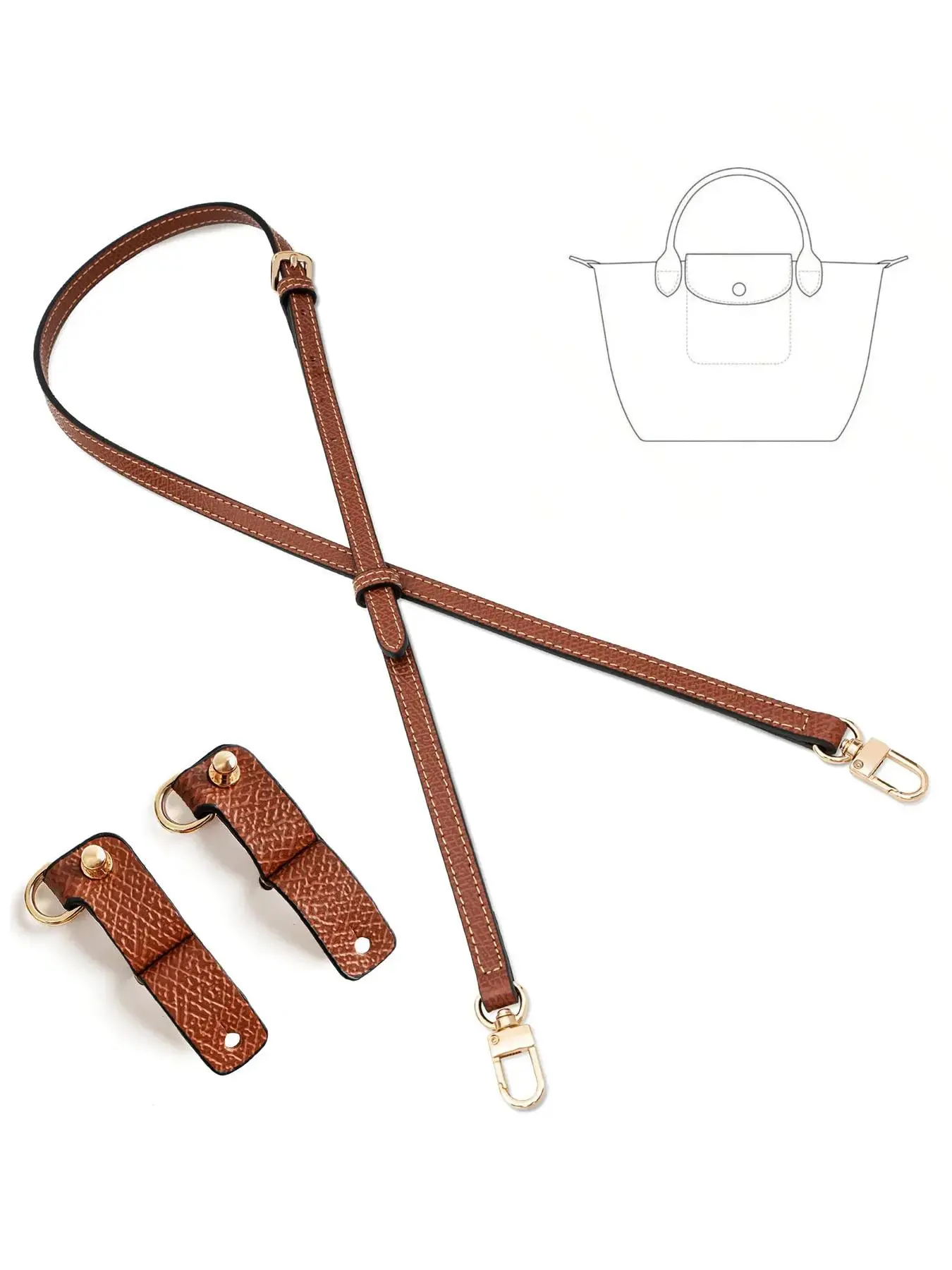 Genuine Leather Bag Strap Replacement, Solid Color Adjustable Removable Shoulder Strap for Handbag, Handbag Accessory, Bag Accessories for Women & Girls