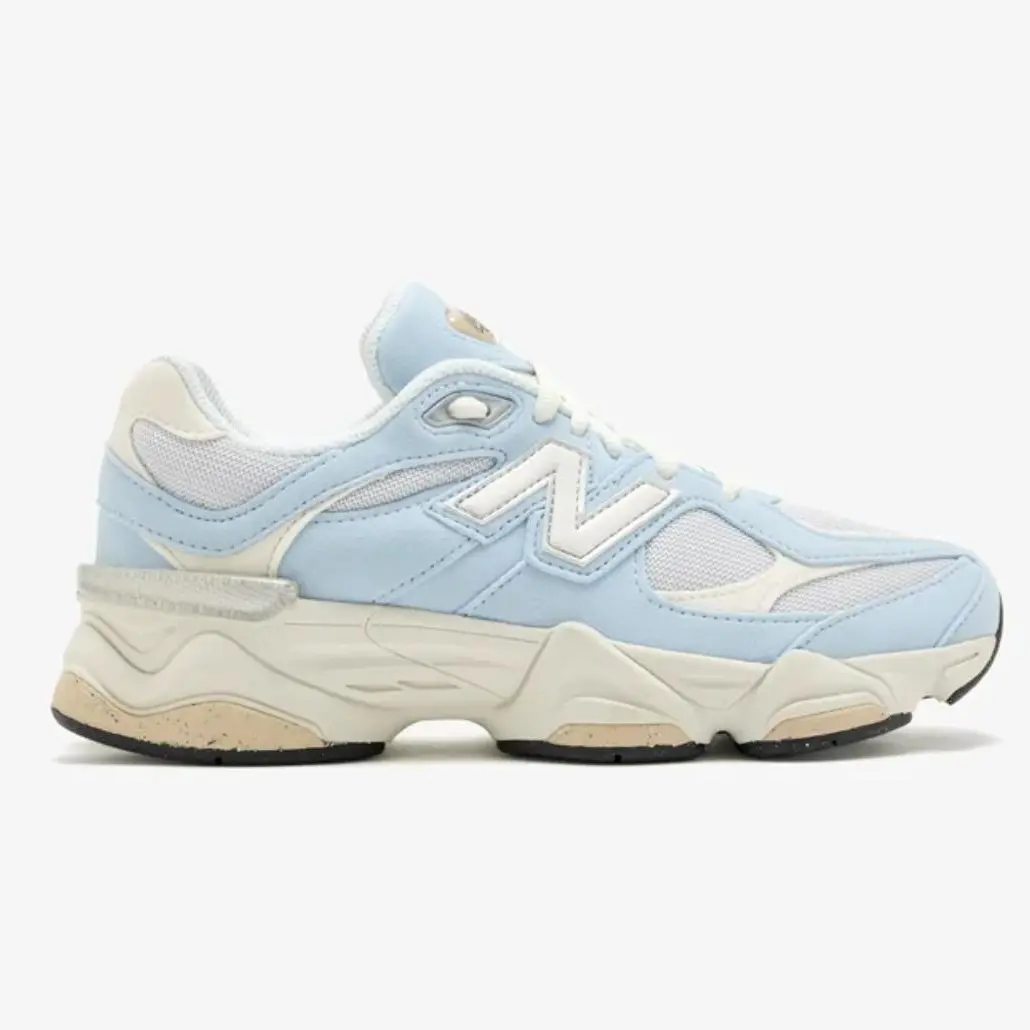 NEW BALANCE 9060 Sky Blue Women's & Youth Tennis Walking Trainer Sneakers - Classical, Stylish, Durable, Chunky Grey Matter & Sky Blue Mesh Uppers, Breathable Gym Shoes, Rubber Sole, Airy Feet Design, Tennis Walking Sneakers