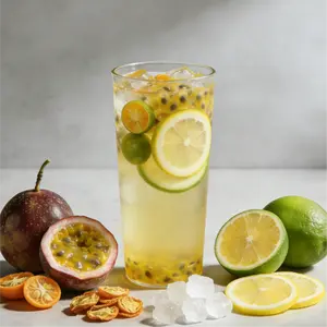 Natural Cold Brew Tea -Kumquat Lemon Passion Fruit Tea -Green Tangerine Fruit Tea Bags 200g(7.05 oz.)-Perfect for Office & OutdoorEnjoyment Passion Fruit Kumquat Tea Mix Beverage Cooler Loaded Tea