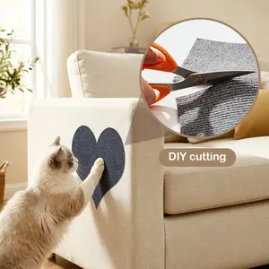 DIY cat scratch furniture protect sticker cat scratch furniture protector cat Scratcher couch protector cat scratching mat scratching pad furniture pads sofa protecter freely cut and pasted 1Pc 100*30cm/39.3*11.8inch Grey corner