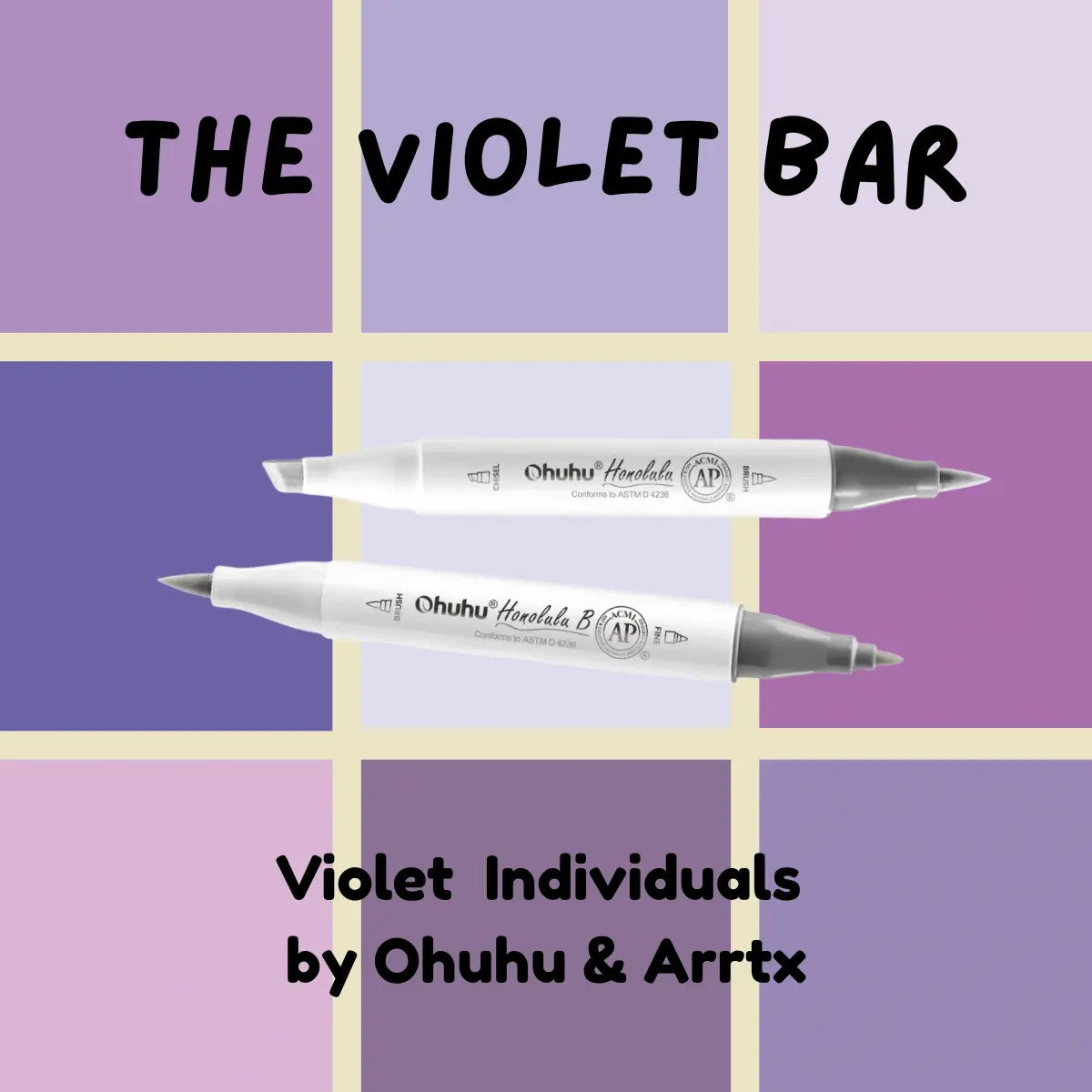 Violet  Ohuhu Honolulu B Brush/Fine / Chisel Tip  SINGLE MARKER ONLY Color | Sold by The Marker Monster