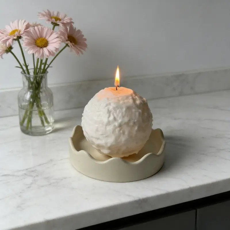 Spherical hollow spiral scented candle, spiral ball floating scented candle, creative design, novel style gift for Mother's Day and Valentine's Day