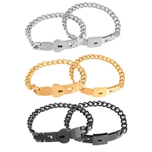 Interlocking Heart Couple Bracelets - Matching 'Love Lock' Bracelet Set for Him and Her, Hypoallergenic & Tarnish-Free