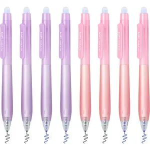 8 count Retractable Erasable Pens (4 Black & 4 Blue), Heat  0.5 mm Fine Point Erasable Gel Ink Pen, Eraser Pen for Journaling Crossword Puzzles School Office Supplies ( & )