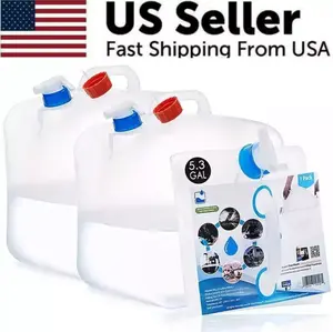 2Pack Collapsible Water Container w/ Spigot 10 Gallon Camping Water Storage Jug Stylish Bottle