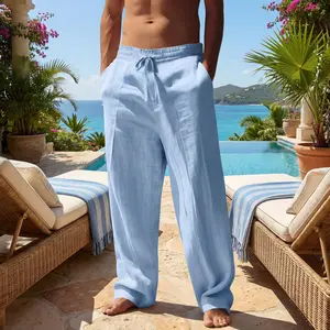 Men’s casual drawstring sweatpants, suitable for all seasons; versatile and easy to pair. Made from 100% polyester, they’re ideal for everyday wear and weekend outings. Beach pants—an essential for summer vacations. A great gift for a boyfriend or husband