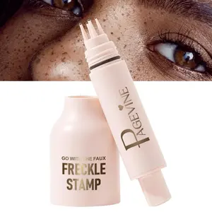 Faux Freckle Stamp,Upgrade Liquid Freckle Pen, Freckles Stamp Air Cushion, Long Lasting Waterproof & Quick Dry Lifelike Magic Freckles Stamp Marker for Natural Sunkissed Makeup (04 Espresso)