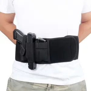 PerDDTrailLock Concealed Carry Waist Belly Band Gun Holster Right Hand Pistol Handguns Magazine Pouch for 9MM 380 Glock 17 19 26 43x 1911 vnsh fn reflex holster for concealed carry，gun holster for women/men