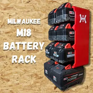 Milwaukee M18 Compatible Battery Rack Wall Mount