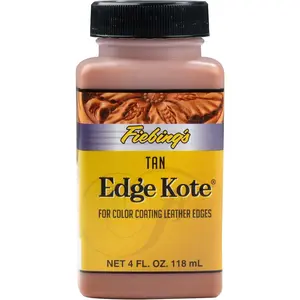 Fiebing's Edge Kote (4oz, Tan) - Leather Edge Paint for Shoes, Furniture, Purses, Couches, Belts - Flexible, Water Resistant, Semi Gloss Color Coating Leather Dye to Protect Natural Edges