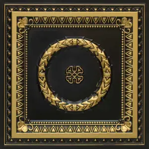 From Plain To Beautiful In Hours Laurel Wreath 2 ft. x 2 ft. PVC Glue-up or Lay-in Faux Tin Ceiling Tile - #210 - (Pack of 10) / 40 sqft