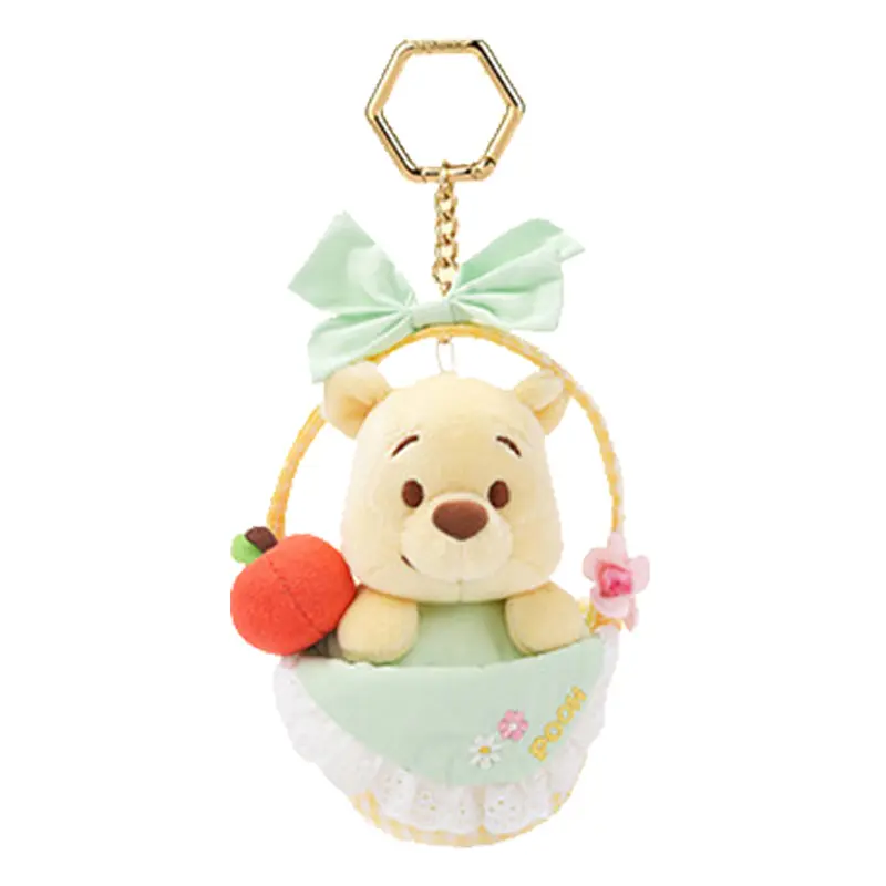 Disney Winnie the Pooh Spring Theme Collector's Edition Polyesterban Plush Keychain - Cute, Smooth Cool Keychain Accessories, Soft Stuffed Bag Charm, Girl's Birthday Gift for Fans