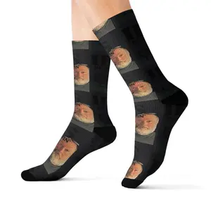 Custom Photo Face Sublimation Socks — Personalized Novelty Crew Socks