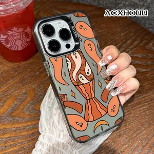 Phone Case for iPhone 17 16 E Pro Max 15 Plus 14 13 12 11 XS XR Ghost Lava Lamp Shockproof TPU Bumper Lightweight Anti-Scratch Cover