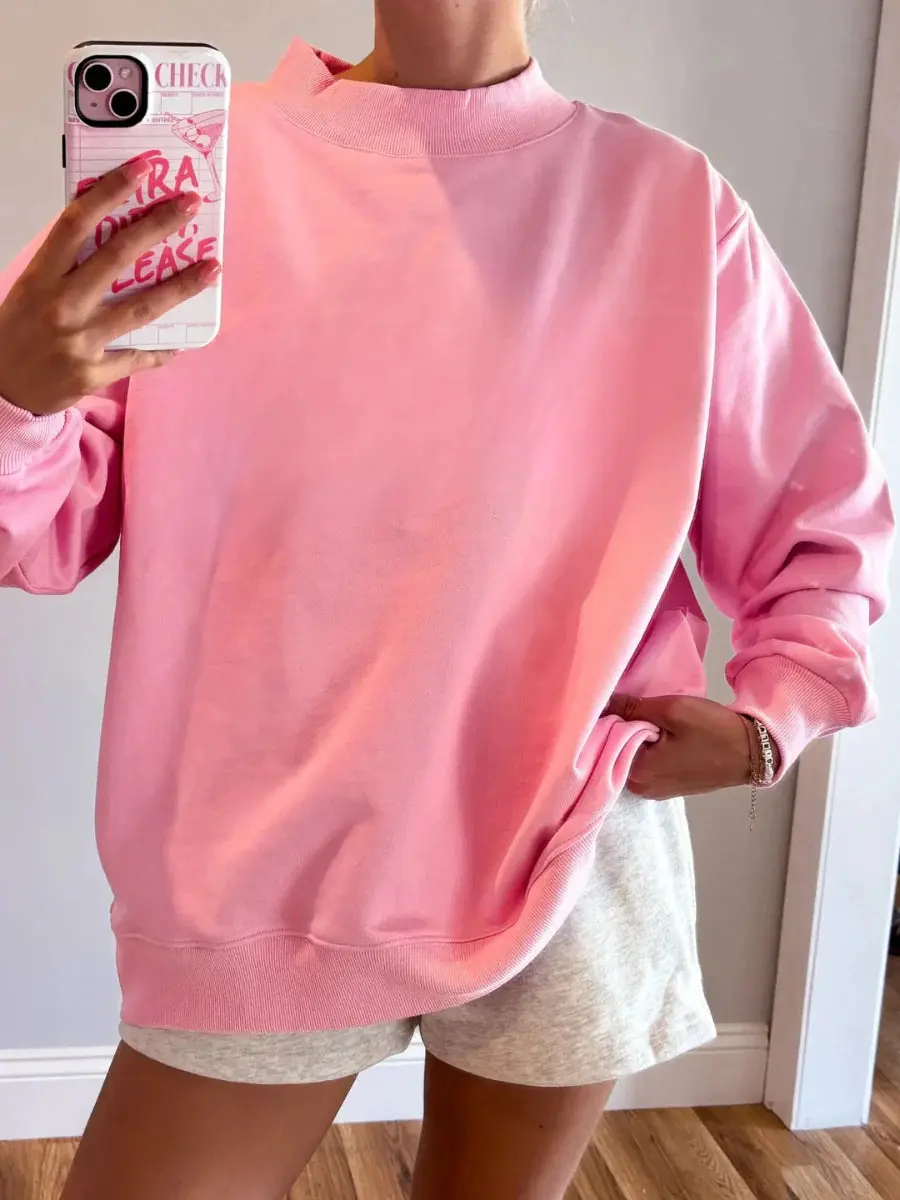 Blank Mockneck Oversized Sweatshirt 100% Cotton Blank Mockneck Oversized Sweatshirt 100% Cotton