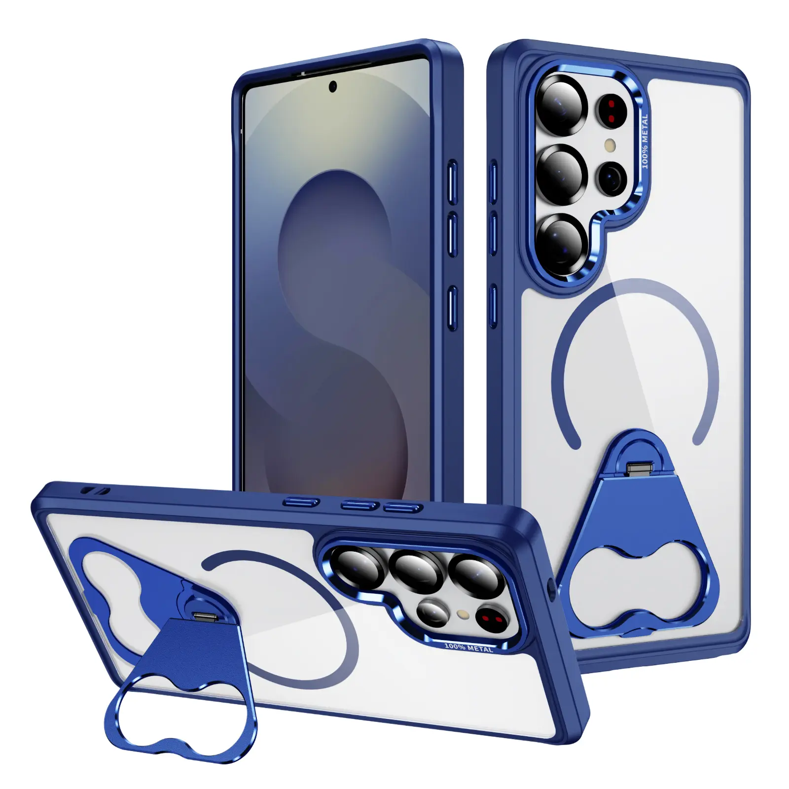 for Samsung S24Ultra Compatible High Transparent Full Wrap Phone Shell with Magnetic Wireless Charging and Ring Bracket Phone Protector s24 fe case, Accessories,