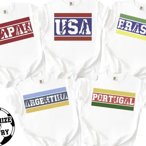 Custom Soccer National Team Fan Shirt, 2026 Soccer USA Canada & Mexico Jerseys, Soccer Tee