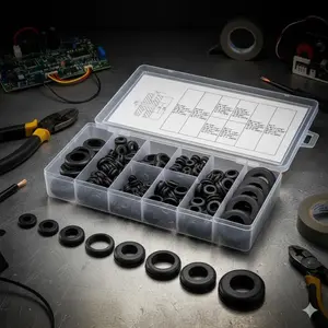 180-Piece Waterproof Insulated Rubber Gasket Sealer Kit for Electrical Connectors, Appliance & Automotive Repair, Multi-Size Seal Ring Set for DIY Home, Car, Wire & Cable Maintenance Tools