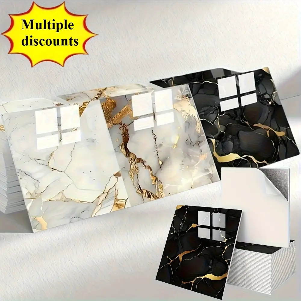 40pcs Self-Adhesive Marble Background Tiles, Waterproof PVC Decorative Wall Panels, Reusable Modern Decor, Bathroom Kitchen Living Room, Easy Clean Surface, Bathroom Wallpaper Peel And Stick