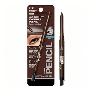 ColorStay Waterproof Eyeliner Pencil, Smudge-Proof Matte Eye Liner with Built-In Sharpener, Long-Lasting Makeup, Shade 202 Black Brown, 0.01 oz