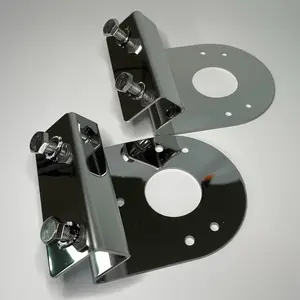 45° Angled Clamp-On Watermelon Light Brackets, Stainless Steel Under Glow Frame Mounts, No Drill Fit for Semi-Trucks, Trucks and Pickups