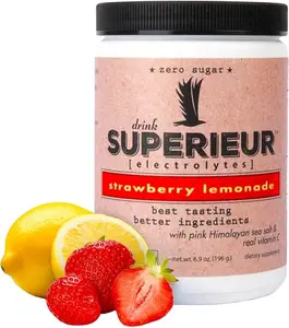 Superieur Electrolytes Strawberry Lemonade 70 Servings - Refreshing Drink with Natural Electrolytes