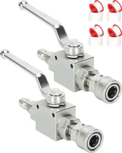 2-Pack Heavy Duty  Washer Ball Valve Kit -  Ball Valve & Washer Ball Valve with 3/8" Quick Disconnect, 4500PSI Stainless Steel High  Valve for  Washer Machines