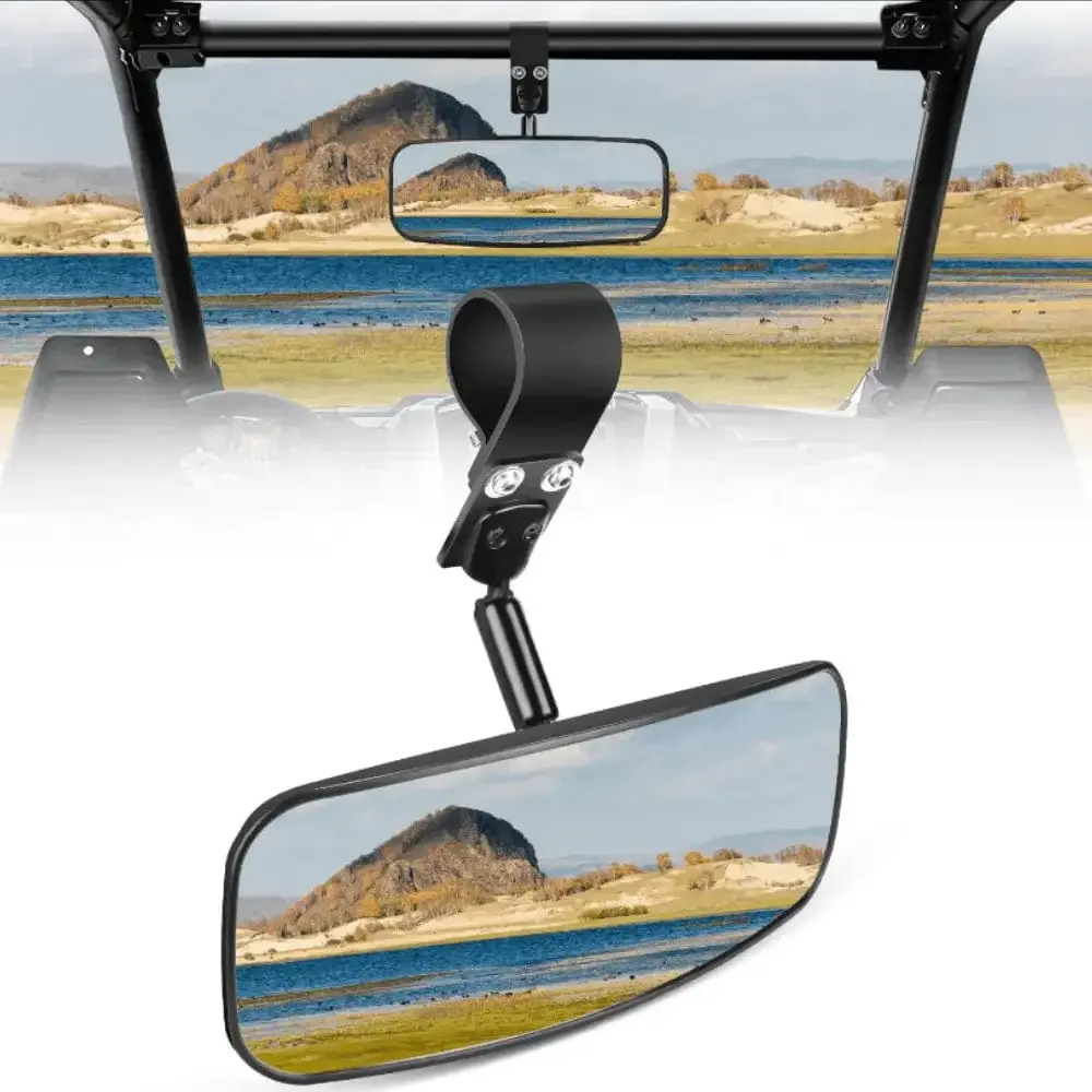 Nilight UTV Convex Wide Angle Rear View Mirror - 12.1in x 4.2in, 360-Degree Rotates, ABS-Aluminum Universal Clamps (3/4in, 1.75in to 2in) for Polaris RZR PRO XP, Can Am Maverick X3, 2019-2021 Talon 1000r, Kawasaki Mule