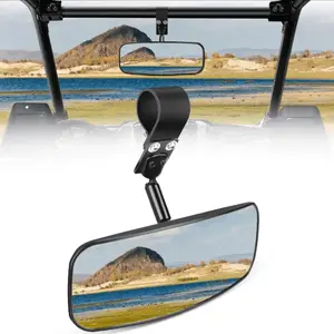 Nilight UTV Rear View Mirror - 12 in Wide View Convex Center Mirror, 360-Degree Rotation, Universal Clamps (3/4 in, 1.75 in to 2 in) for Polaris RZR PRO XP, Can Am Maverick X3 Kawasaki Mule Visibility
