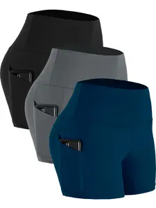 CADMUS Outdoorfun Women's Gym Athletic Shorts High Waist Spandex Yoga Shorts with Deep Pockets 3 Pack CADMUS Outdoorfun Women's Gym Athletic Shorts High Waist Spandex Yoga Shorts with Deep Pockets 3 Pack