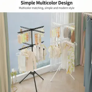 Multi-Functional Personal Foldable Drying Rack with Towel Hooks, Space-Saving Laundry Solution for Busy Homes, Compact Design for Urban Living