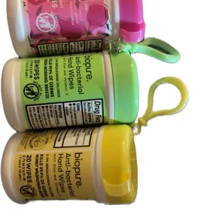 Biopure Antibacterial wipes keychain set of 3