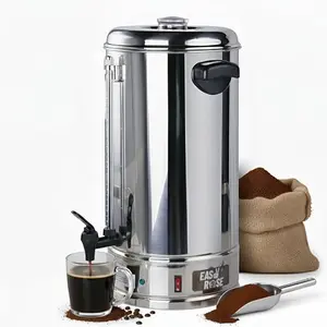 Hakka 100-Cup Commercial Coffee Urn, Stainless Steel Coffee Percolator with Automatic Keep Warm Function