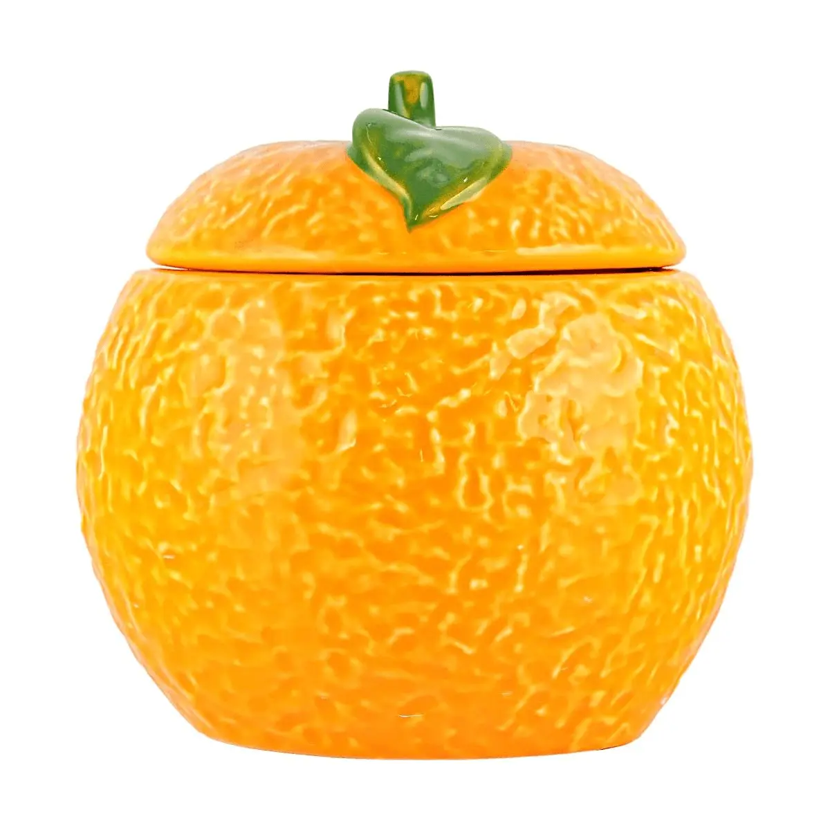 GLAZE STORY Cute Orange Ceramic Jar with Lid - Adorable Fruit Storage Container for Kitchen, Desk, and Home Decor GLAZE STORY Cute Orange Ceramic Jar with Lid - Adorable Fruit Storage Container for Kitchen, Desk, and Home Decor