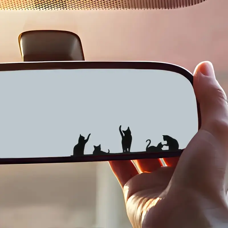 1PC cute cat silhouette sticker, suitable for car rearview mirrors, laptops and motorcycles - with adhesive-backed fun animal decoration sticker Sticker for Cars Sticker Decals Rear Side Decal