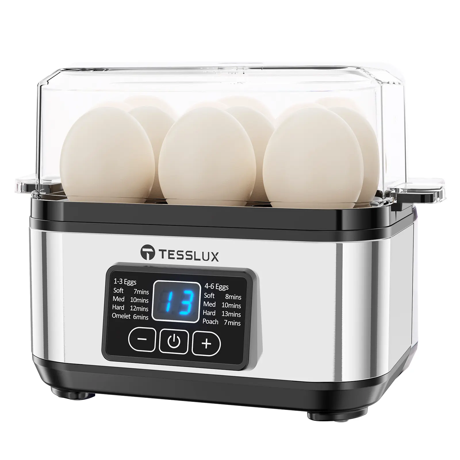 Tesslux 6-Egg Rapid Cooker - Kitchen Egg Boiler with Touch Control, Auto Shut-Off, Your Morning Household Appliance Game Changer,home essentials