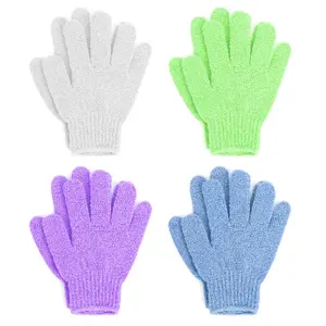 Exfoliating Bath Gloves, Pack of 4 Hand Personal