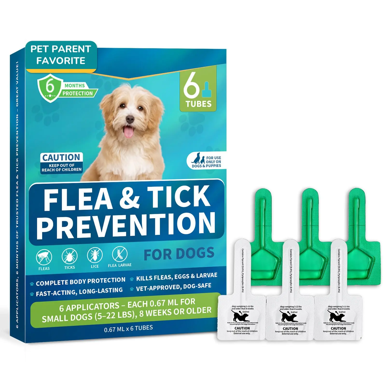 Flea and Tick spot on drops  for Small Dogs & Cats, Rabbits - Effective Support for Flea and Tick