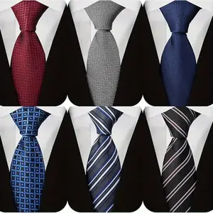 6 Pcs 57.5 inch Different colors Men's Adjustable Neckties, Long Ties for Men Big and Tall Neckties Woven Jacquard Classic NeckTie Business Wedding Beauty & Personal Care