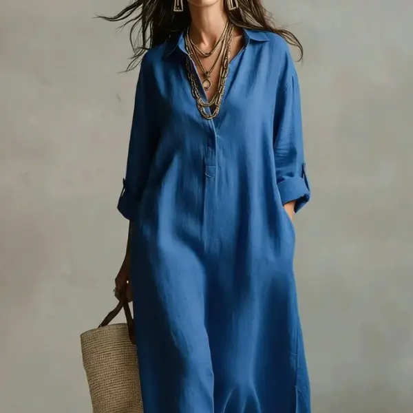 Women’s 3/4 Sleeve Loose Maxi Dress, Casual Flowy Long Dress