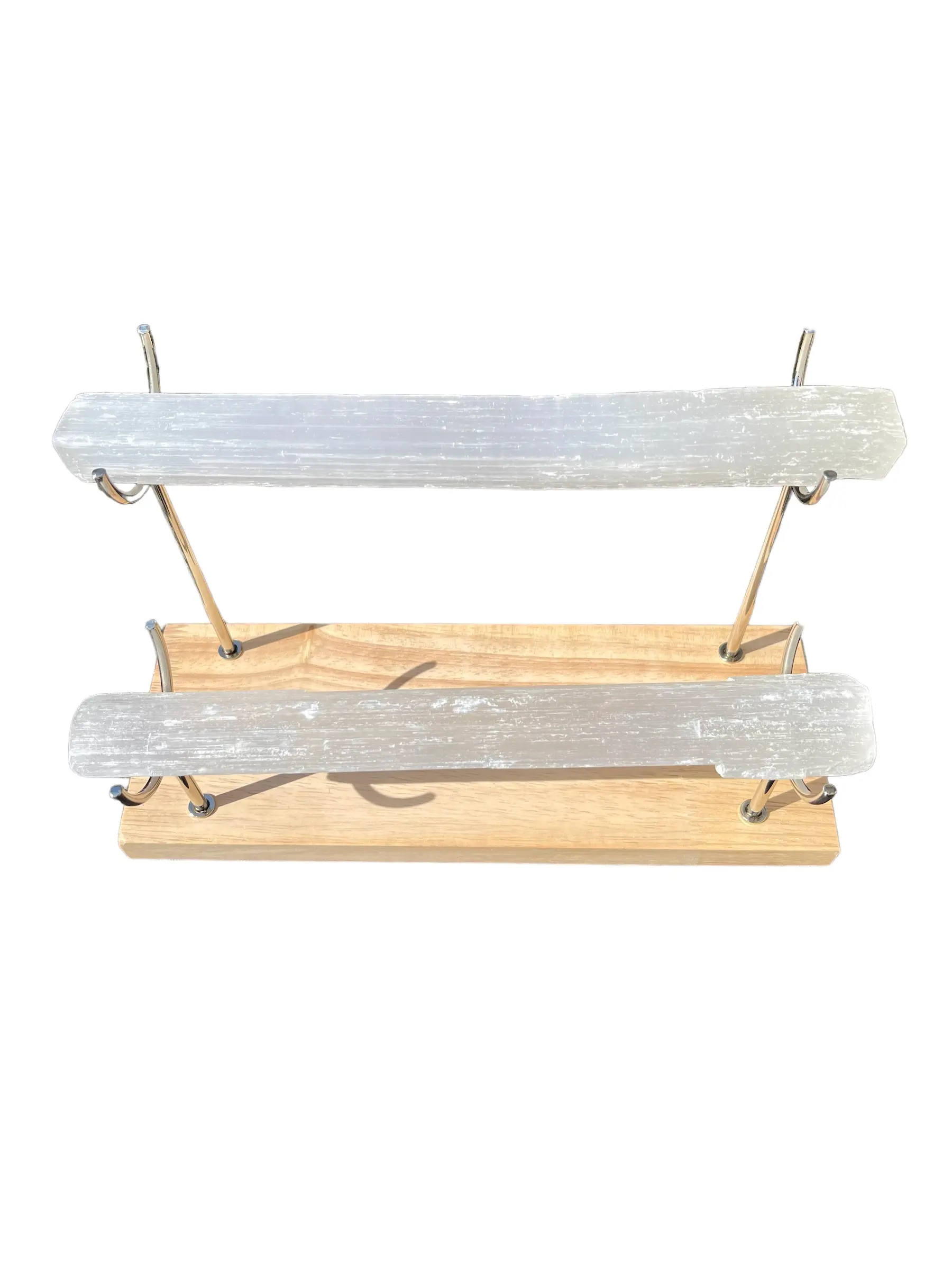 2-Tier Selenite Bracelet Holder | Crystal Bracelet Holder | Bracelet Bead Organizer