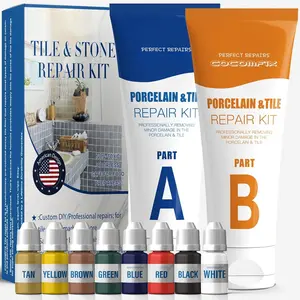 Tile Repair Kit, Ceramic Tile Chip Repair Kit(Color Match), Porcelain Repair Kit with Super  Adhesion, Fix Chips, Cracks and Holes on Ceramic Tile, Porcelain, , Fiberglass, Enamel