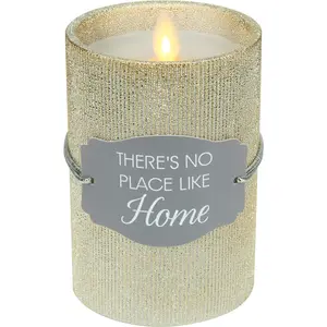 Home 4.75" Gold Glitter Realistic Flame Candle